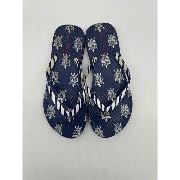 Vera Bradley Flip Flops for Women Between Toes Flops Sz 7-8 Turtles Pattern - Picture 5 of 6
